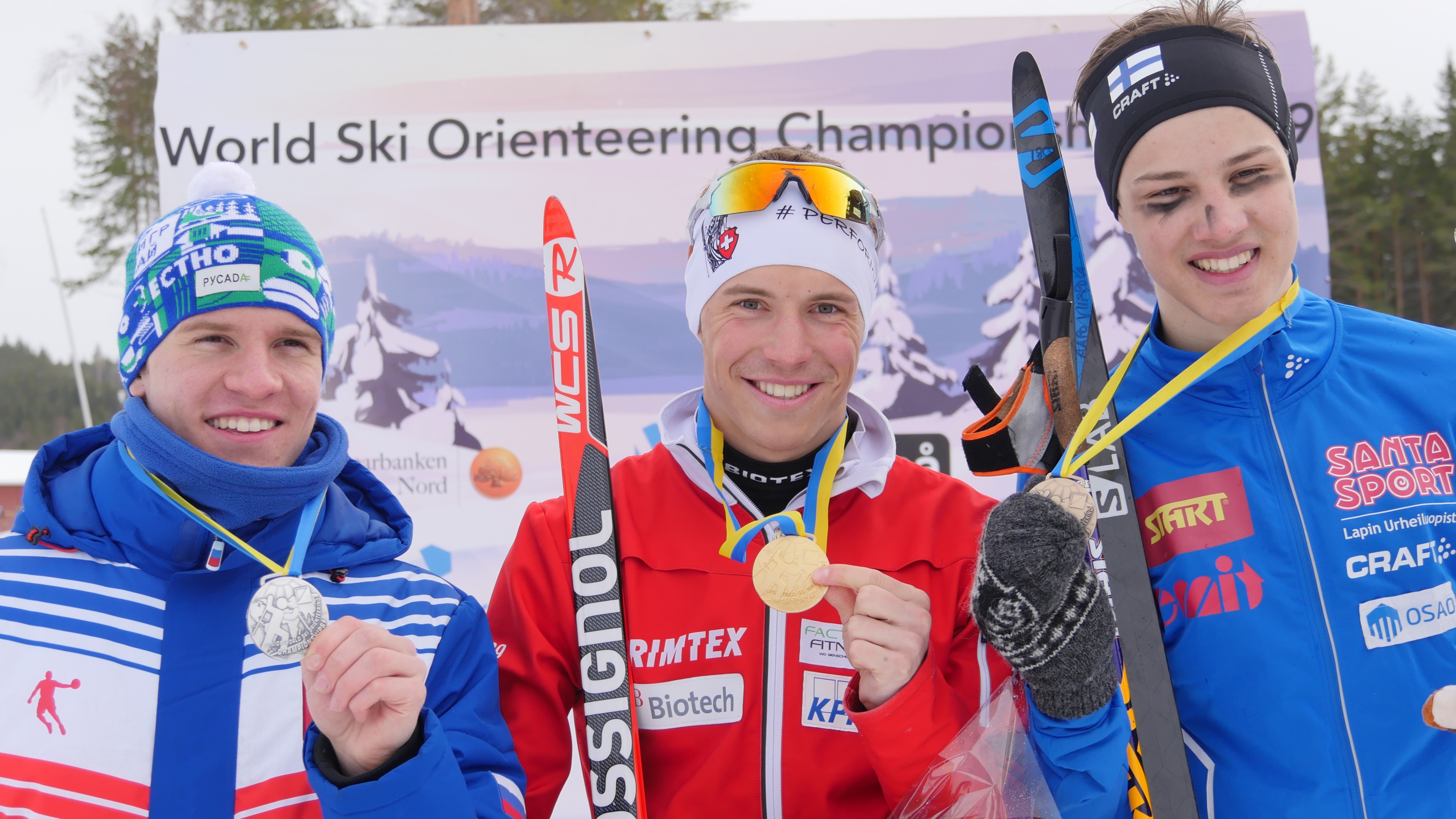 2019 JWSOC Sprint PodiumMen MizonovRUS MüllerSUI ViippolaFIN 2